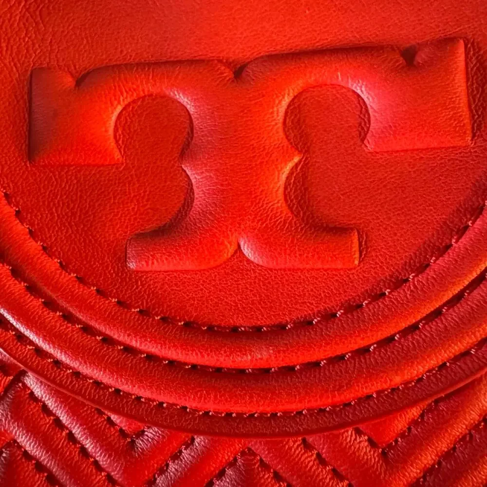 Tory Burch Fleming Red Quilted Leather Chain Crossbody Shoulder Bag